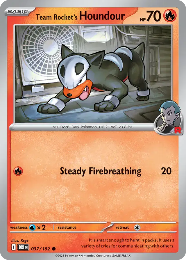 Team Rocket's Houndour Pokemon card from Destined Rivals