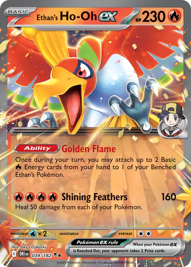 Ethan's Ho-Oh Pokemon card from Destined Rivals