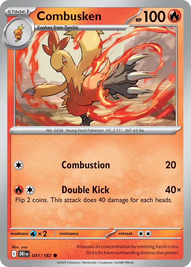 Combusken Pokemon card from Destined Rivals