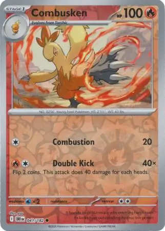 Combusken Reverse Holo Pokemon card from Destined Rivals