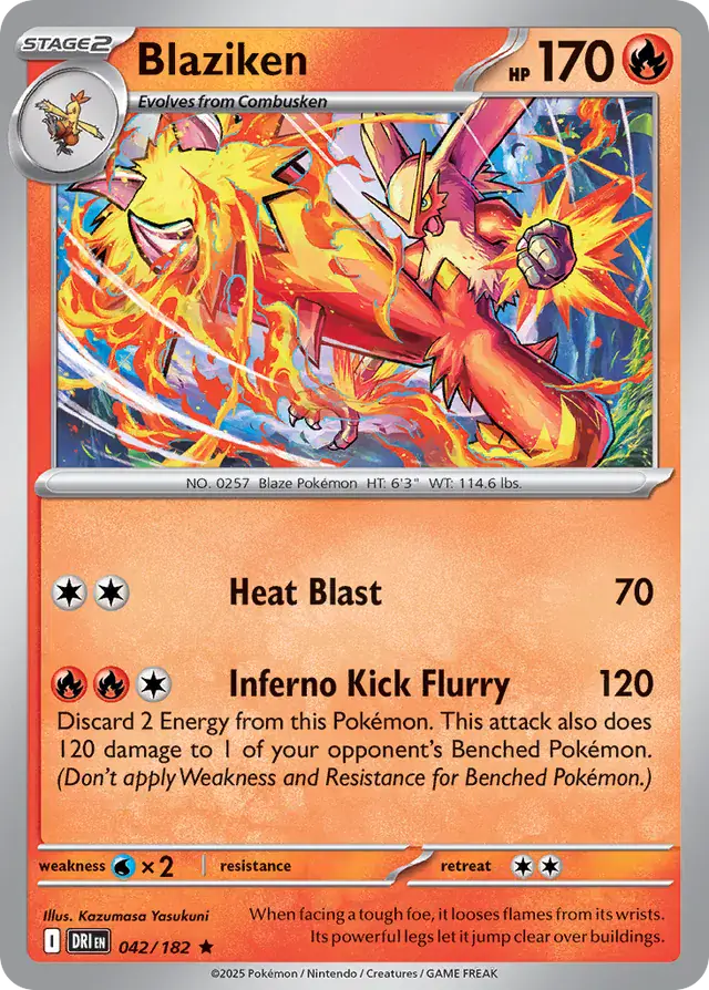 Blaziken Pokemon card from Destined Rivals