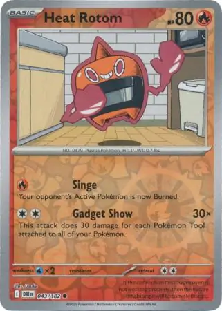 Heat Rotom Reverse Holo Pokemon card from Destined Rivals
