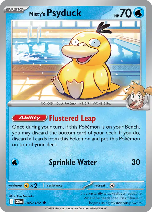 Misty's Psyduck Pokemon card from Destined Rivals