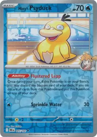 Misty's Psyduck Reverse Holo Pokemon card from Destined Rivals