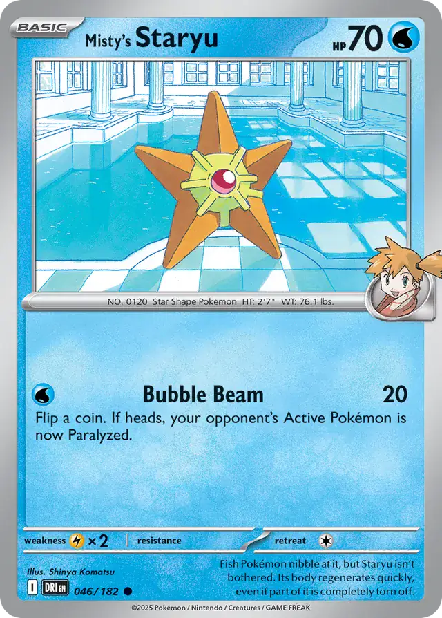 Misty's Staryu Pokemon card from Destined Rivals