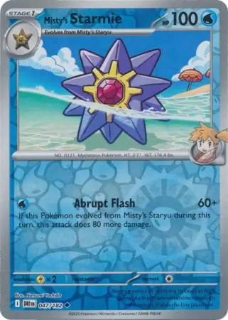 Misty's Starmie Reverse Holo Pokemon card from Destined Rivals