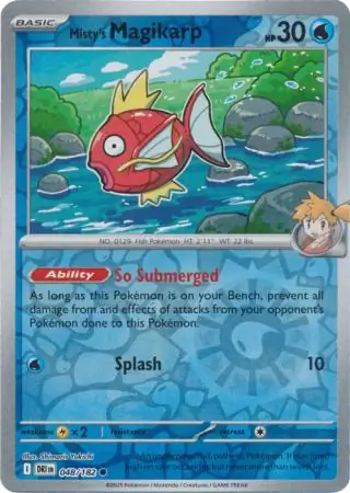 Misty's Magikarp Reverse Holo Pokemon card from Destined Rivals