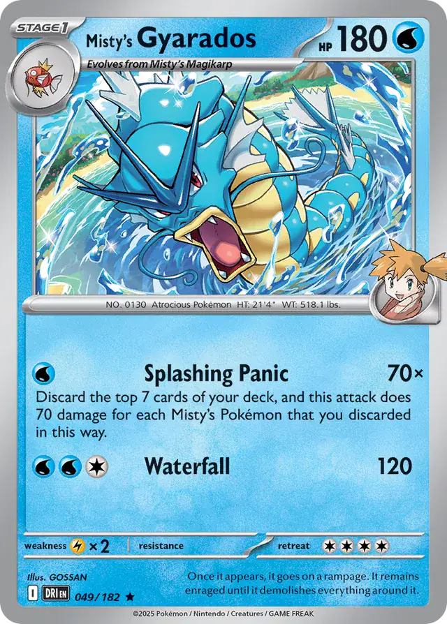 Misty's Gyarados Pokemon card from Destined Rivals