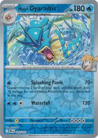 Misty's Gyarados Reverse Holo Pokemon card from Destined Rivals