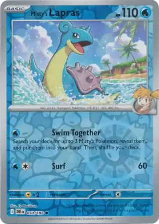 Misty's Lapras Reverse Holo Pokemon card from Destined Rivals
