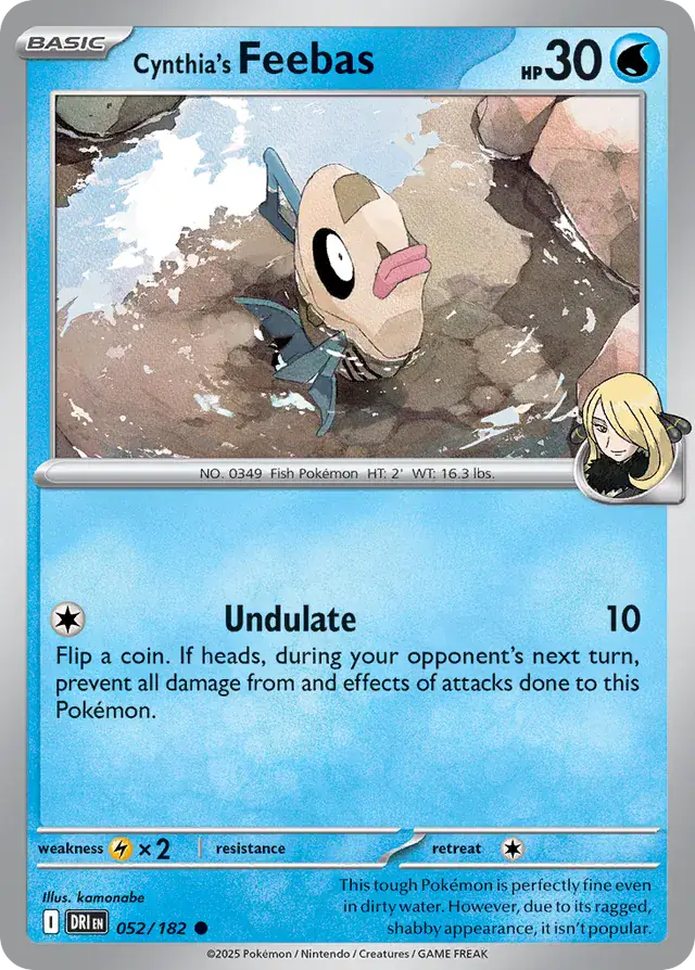 Cynthia's Feebas Pokemon card from Destined Rivals