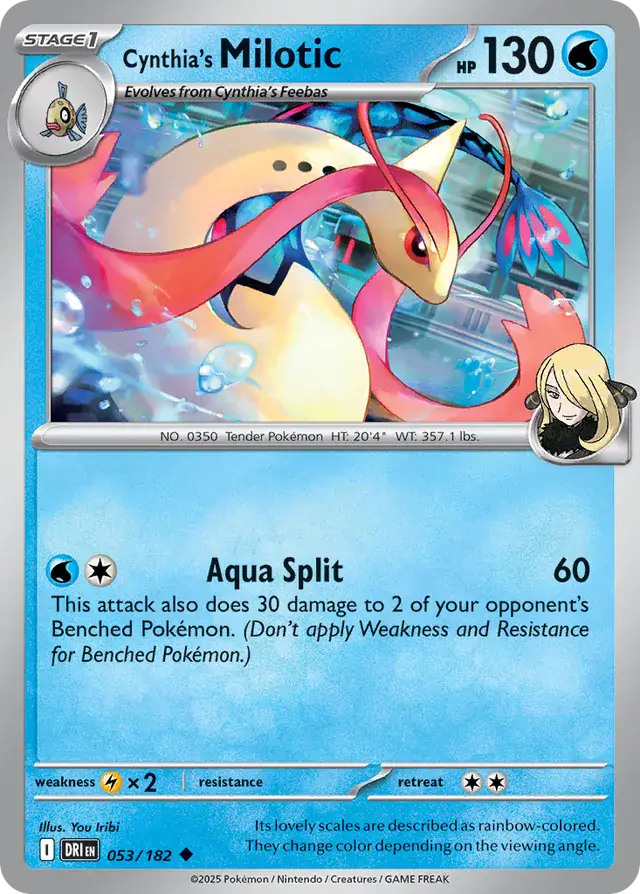 Cynthia's Milotic Pokemon card from Destined Rivals