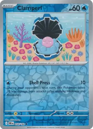 Clamperl Reverse Holo Pokemon card from Destined Rivals