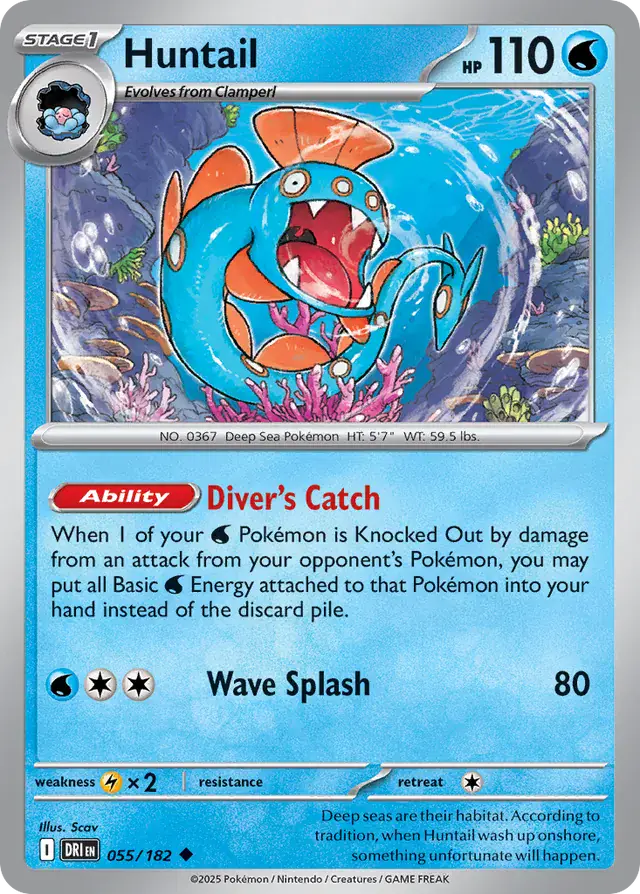 Huntail Pokemon card from Destined Rivals