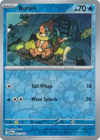 Buizel Reverse Holo Pokemon card from Destined Rivals