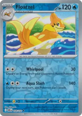 Floatzel Reverse Holo Pokemon card from Destined Rivals