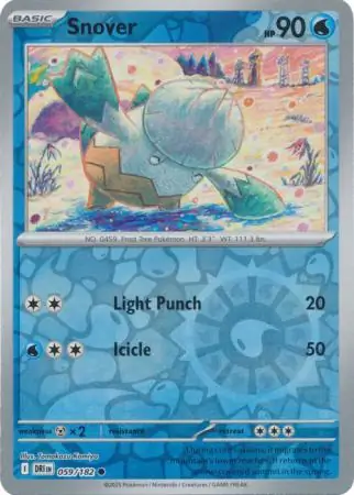 Snover Reverse Holo Pokemon card from Destined Rivals