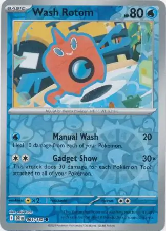 Wash Rotom Reverse Holo Pokemon card from Destined Rivals