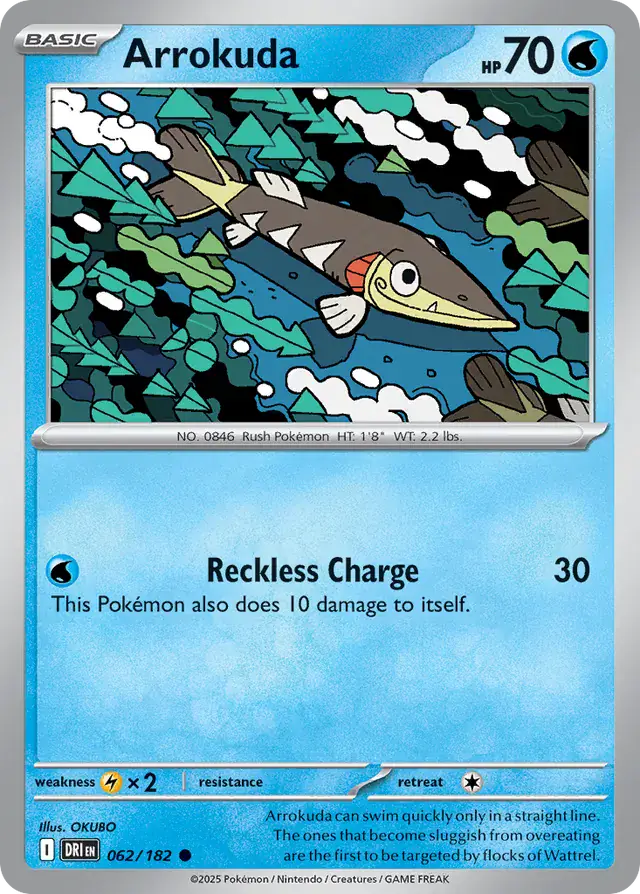 Arrokuda Pokemon card from Destined Rivals