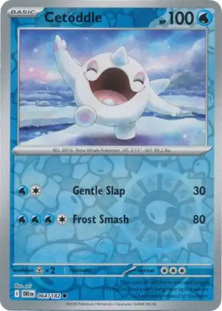 Cetoddle Reverse Holo Pokemon card from Destined Rivals