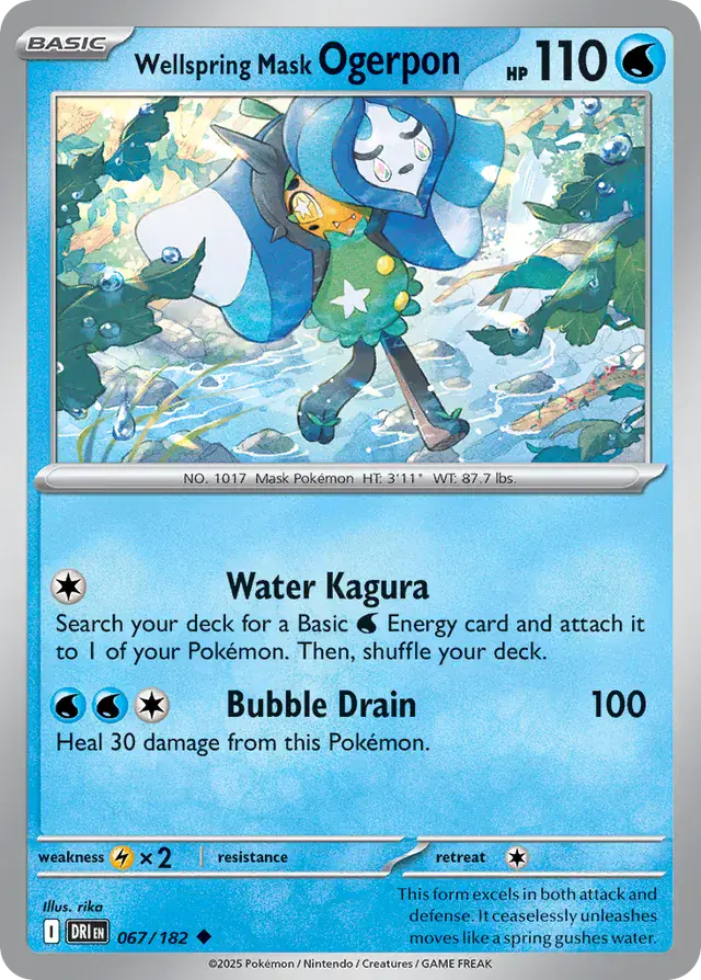 Wellspring Mask Ogerpon Pokemon card from Destined Rivals