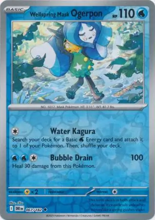 Wellspring Mask Ogerpon Reverse Holo Pokemon card from Destined Rivals