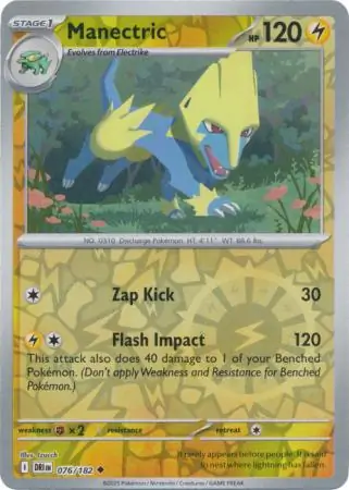 Manectric Reverse Holo Pokemon card from Destined Rivals