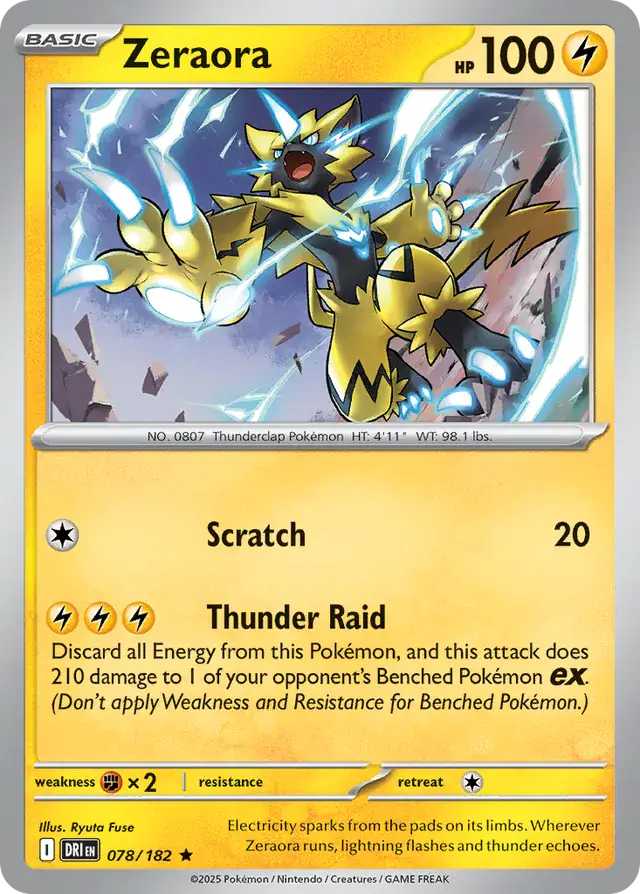 Zeraora Pokemon card from Destined Rivals
