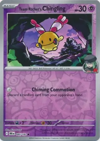 Team Rocket's Chingling Reverse Holo Pokemon card from Destined Rivals