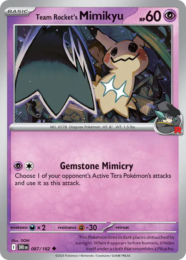 Team Rocket's Mimikyu Pokemon card from Destined Rivals