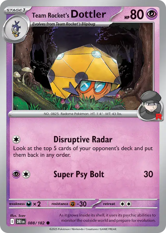 Team Rocket's Dottler Pokemon card from Destined Rivals