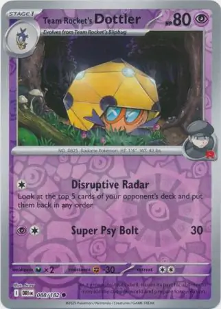 Team Rocket's Dottler Reverse Holo Pokemon card from Destined Rivals