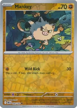 Mankey Reverse Holo Pokemon card from Destined Rivals