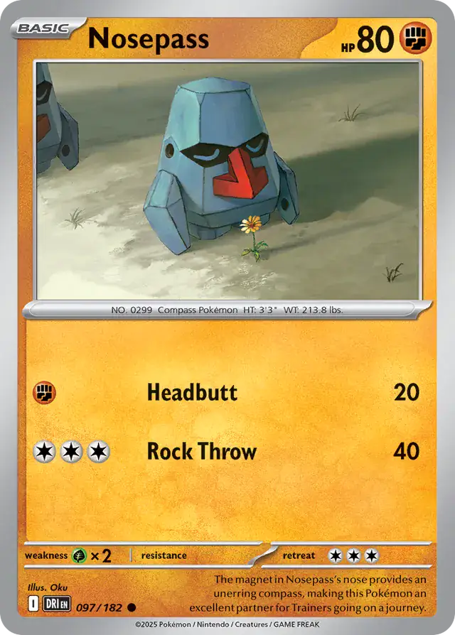 Nosepass Pokemon card from Destined Rivals