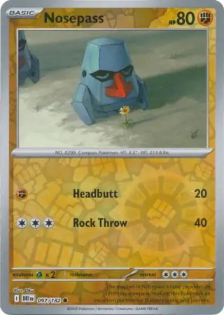 Nosepass Reverse Holo Pokemon card from Destined Rivals