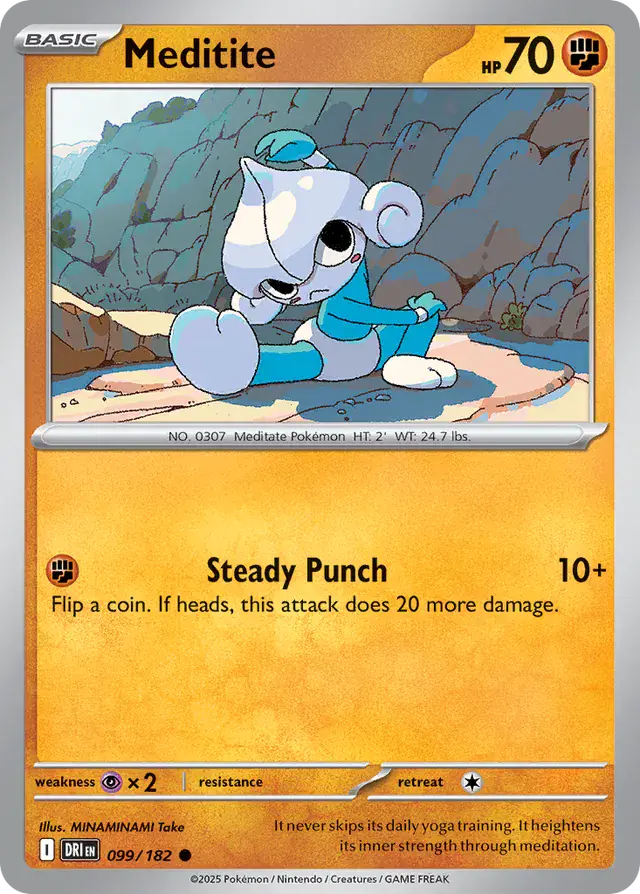 Meditite Pokemon card from Destined Rivals