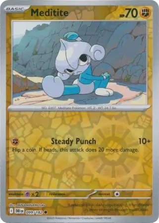 Meditite Reverse Holo Pokemon card from Destined Rivals