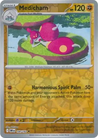 Medicham Reverse Holo Pokemon card from Destined Rivals