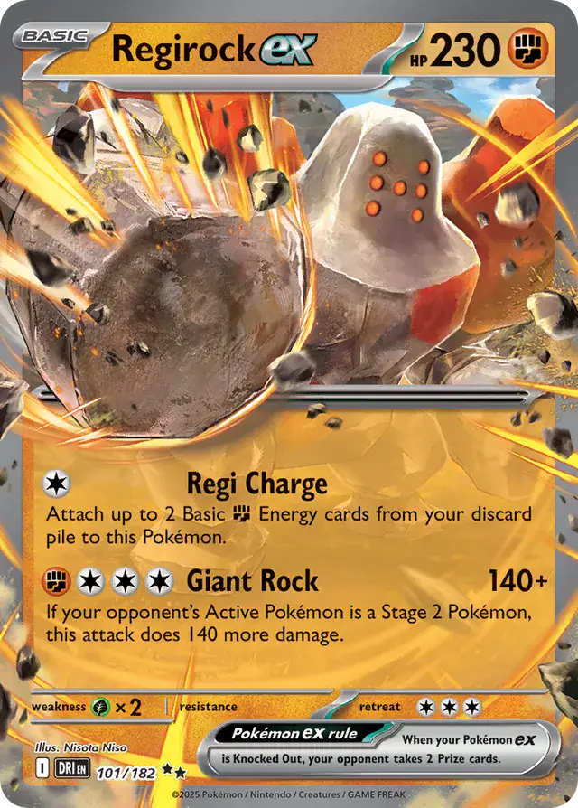 Regirock Pokemon card from Destined Rivals