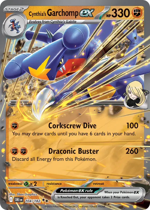 Cynthia's Garchomp Pokemon card from Destined Rivals