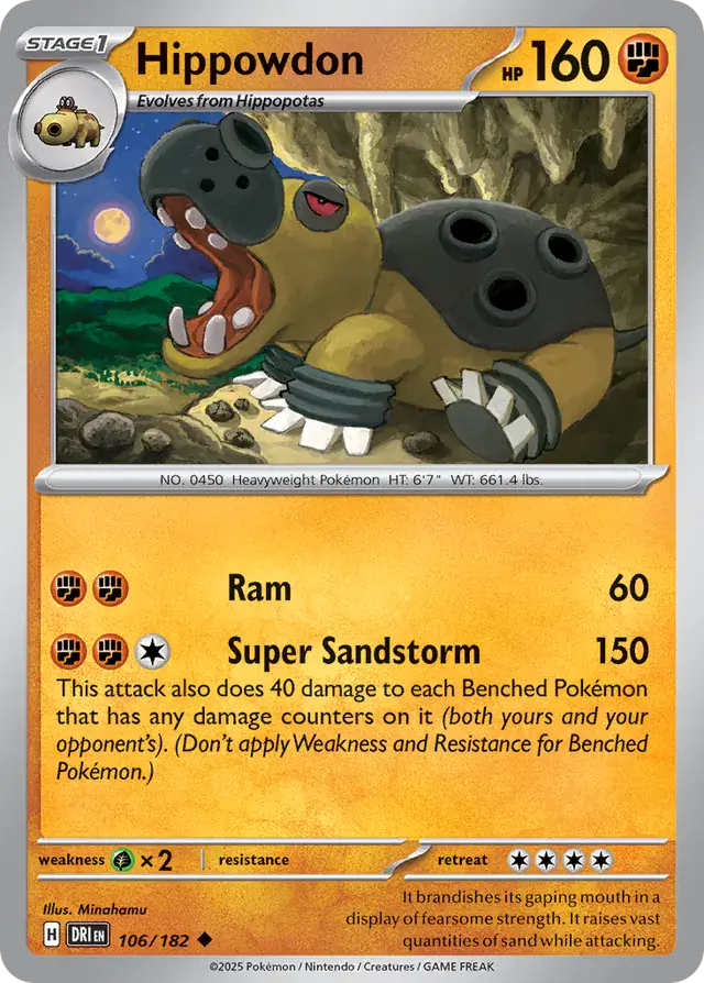 Hippowdon Pokemon card from Destined Rivals
