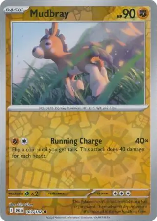 Mudbray Reverse Holo Pokemon card from Destined Rivals