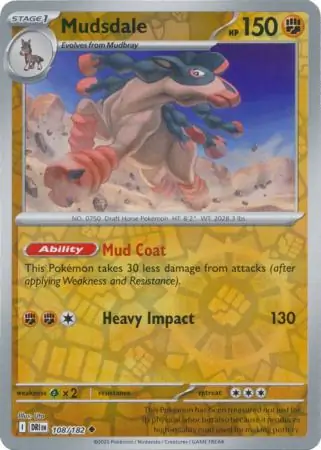 Mudsdale Reverse Holo Pokemon card from Destined Rivals