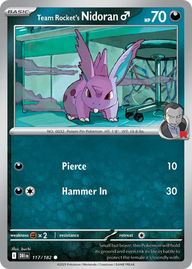 Team Rocket's Nidoran♂ Pokemon card from Destined Rivals