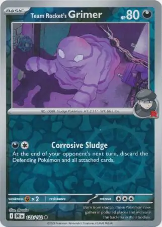 Team Rocket's Grimer Reverse Holo Pokemon card from Destined Rivals