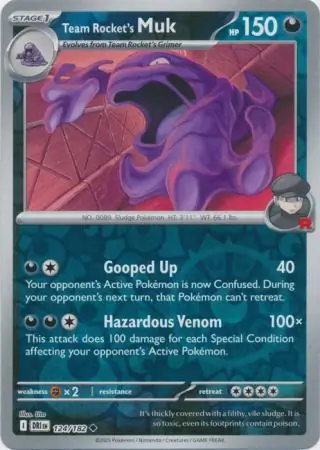 Team Rocket's Muk Reverse Holo Pokemon card from Destined Rivals
