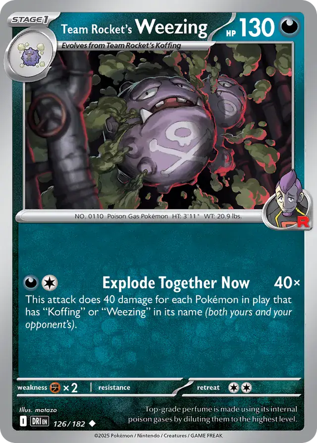 Team Rocket's Weezing Pokemon card from Destined Rivals