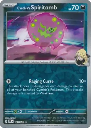 Cynthia's Spiritomb Reverse Holo Pokemon card from Destined Rivals
