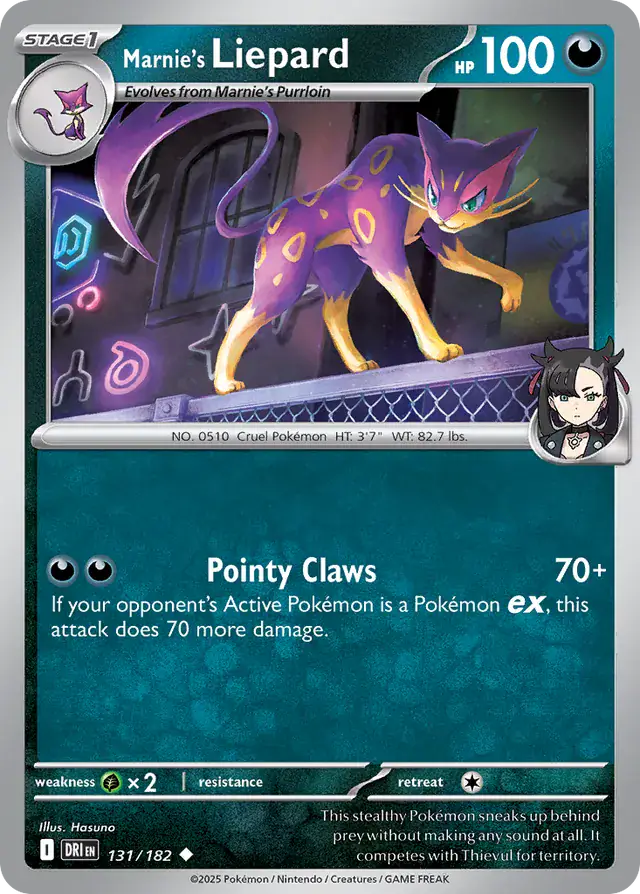 Marnie's Liepard Pokemon card from Destined Rivals