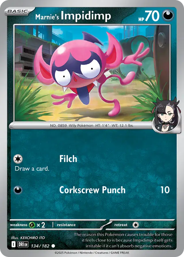Marnie's Impidimp Pokemon card from Destined Rivals
